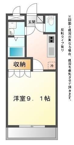 シャルムスクエア(1K/1階)の間取り写真