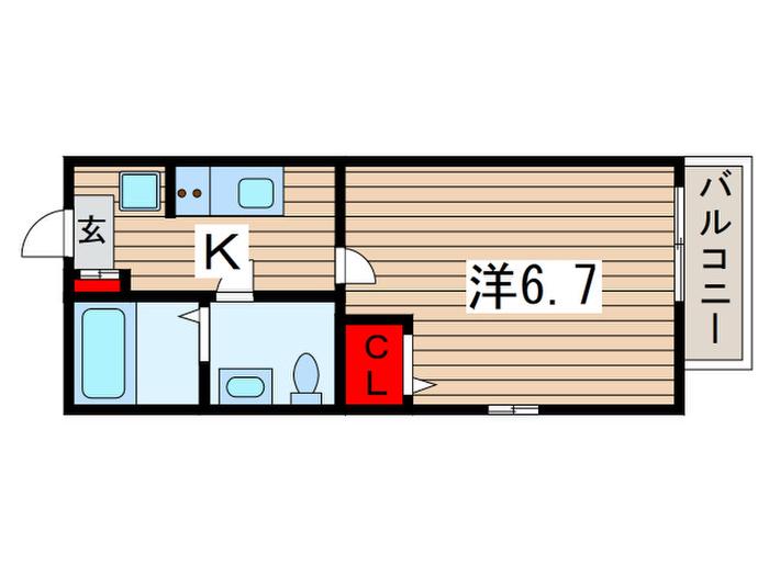 プレシャスアース稲毛区稲毛(1K/2階)の間取り写真