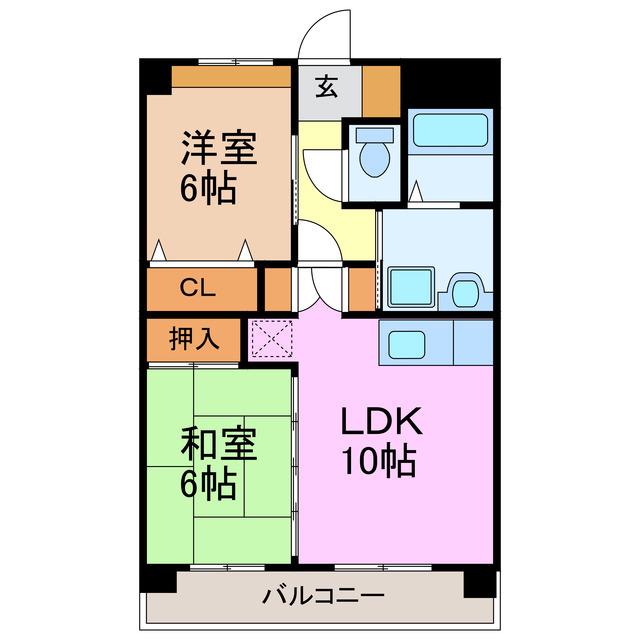 エクセル(2LDK/6階)の間取り写真