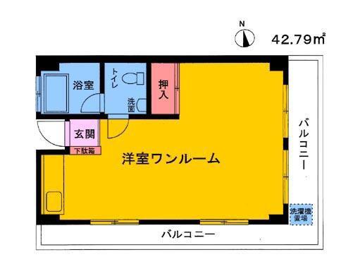 協和ビル(ワンルーム/2階)の間取り写真