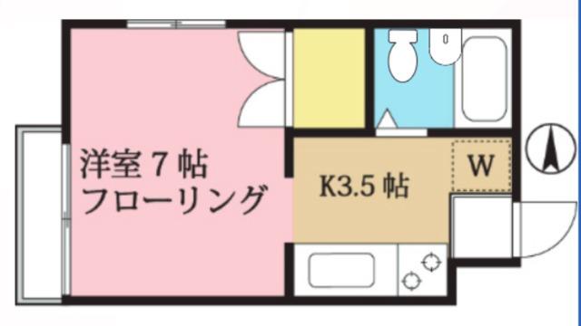 リバティー中央(1K/1階)の間取り写真