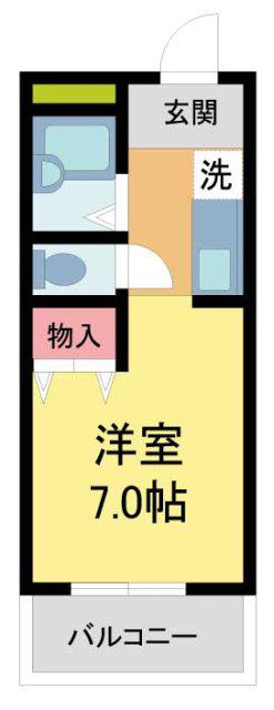ハイツコンフォート(1K/3階)の間取り写真