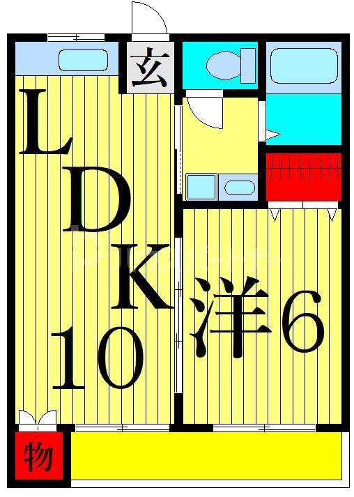 光マンション(1LDK/3階)の間取り写真