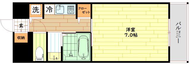 レジデンス南森町(1K/11階)の間取り写真