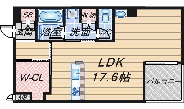 少路パークレジデンス(1LDK/2階)の間取り写真