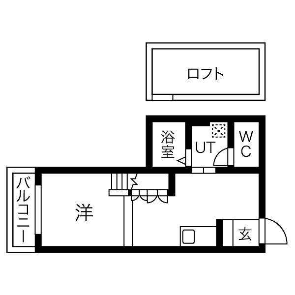 ESTUDIO 南脇(ワンルーム/1階)の間取り写真