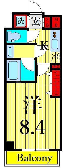 ラヴェニール町屋(1K/6階)の間取り写真