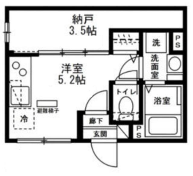 PERSIMMNON(ワンルーム/3階)の間取り写真