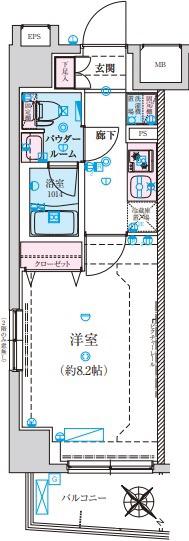 リヴシティ墨田イースト(1K/2階)の間取り写真