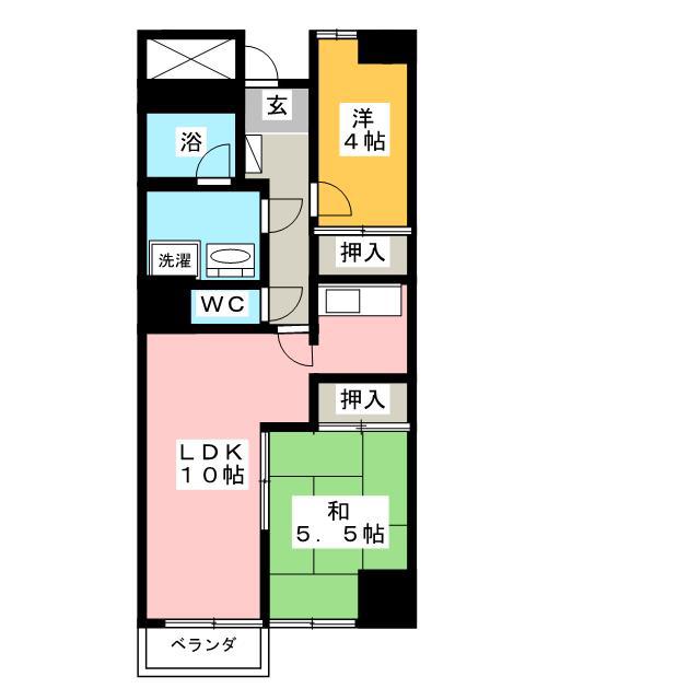 コスモ一橋学園(2LDK/6階)の間取り写真