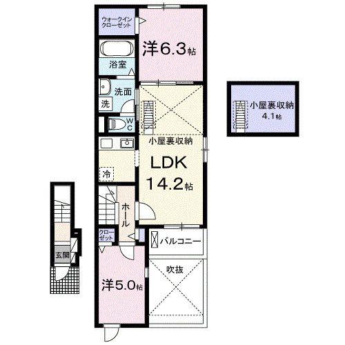 ハイランドIII(2LDK/2階)の間取り写真