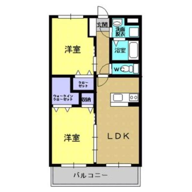 フルール(2LDK/3階)の間取り写真
