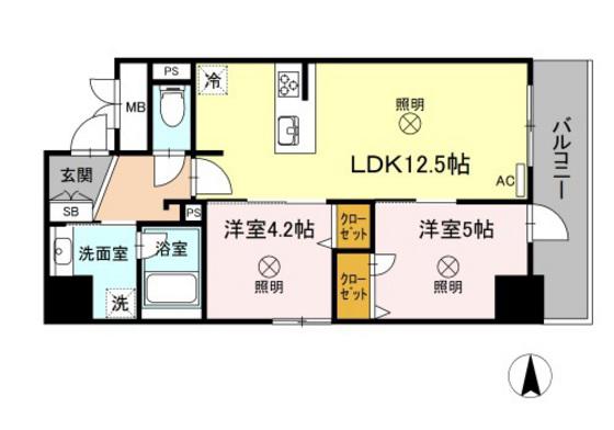 PHOENIX(2LDK/8階)の間取り写真