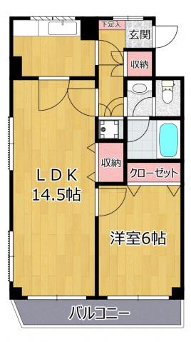 ELM-K9(1LDK/1階)の間取り写真
