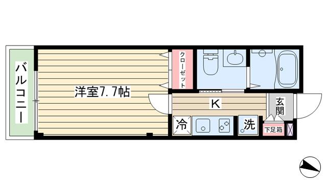 MICHI TERRACE(1K/2階)の間取り写真