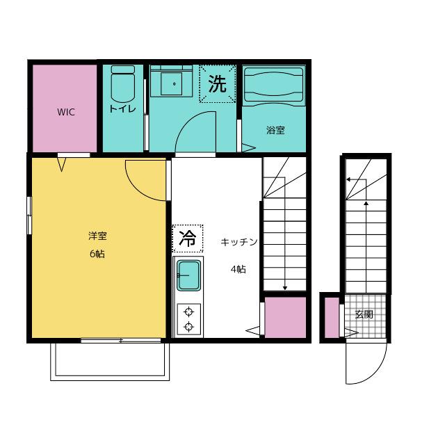 NOKT(1K/2階)の間取り写真