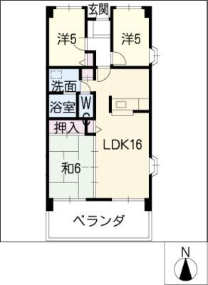 サウススクエア(3LDK/2階)の間取り写真