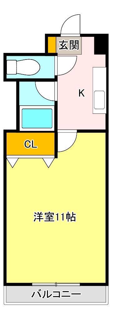 NARABU五番館(1K/2階)の間取り写真