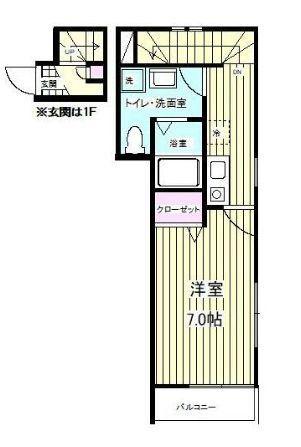 ホルン西蒲田(1K/1階)の間取り写真
