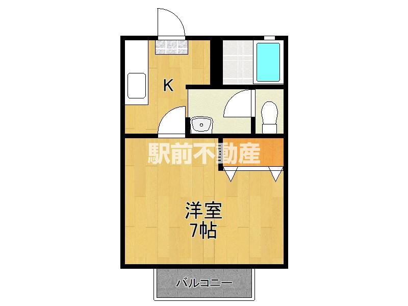 ヴェールパレ神野(1K/1階)の間取り写真