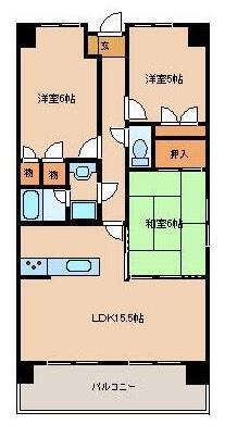 ダイアパレスパークサイド御船(3LDK/11階)の間取り写真