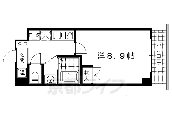 ファミユ白川(1K/3階)の間取り写真
