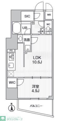 S-RESIDENCE蔵前BALM(1LDK/6階)の間取り写真