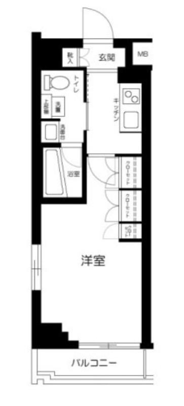 AXAS西馬込アジールコート(1K/2階)の間取り写真