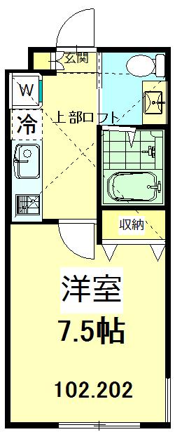 グランメゾン(1K/2階)の間取り写真