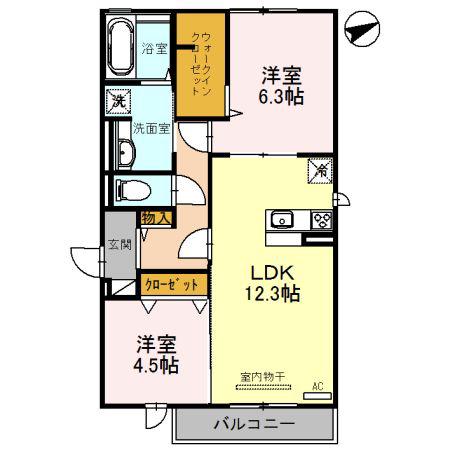 メゾン プレミール(2LDK/1階)の間取り写真