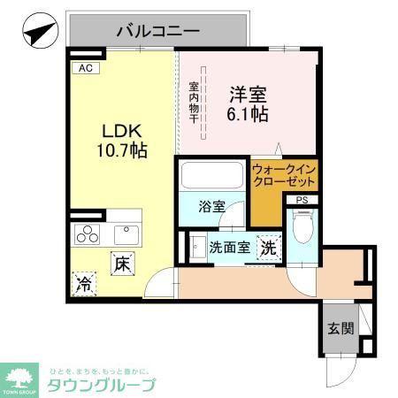 D-SERENO豊岡5丁目 A棟(1LDK/2階)の間取り写真