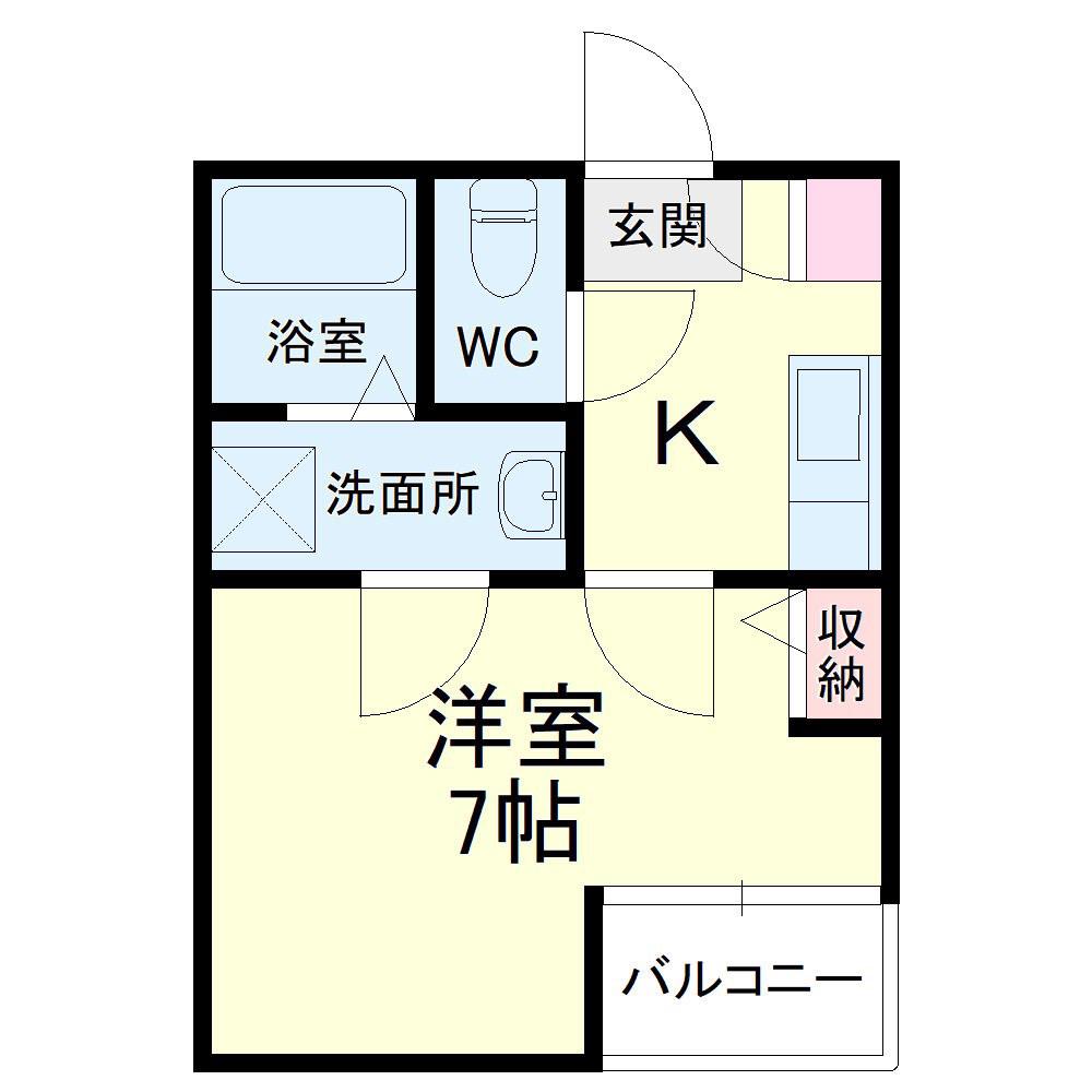 クレフラスト新浜松駅西(1K/2階)の間取り写真