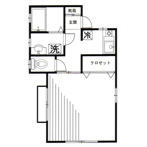 Tハウス(1K/2階)の間取り写真