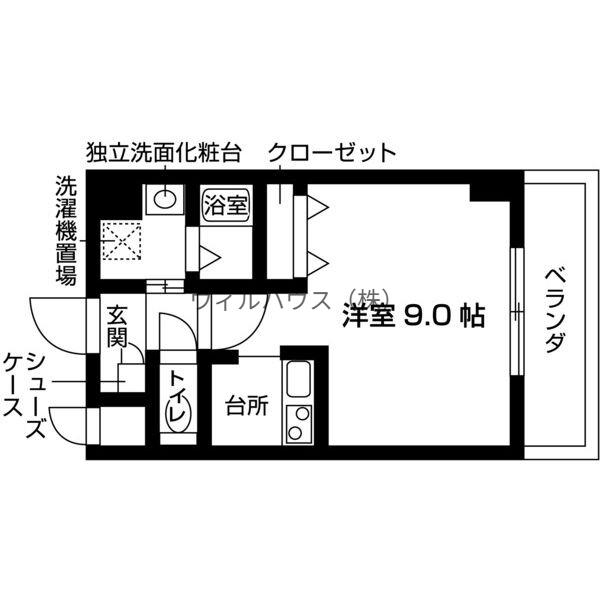 サワー・ドゥ白鷺(1K/3階)の間取り写真