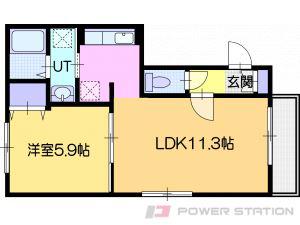 エフステージ大和(1LDK/2階)の間取り写真