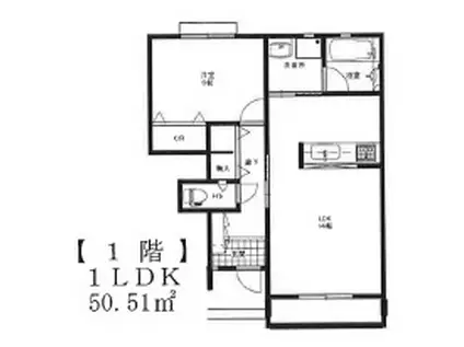 レーブ・泉III(1LDK/1階)の間取り写真