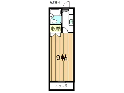 カレッジハウス1(1K/2階)の間取り写真