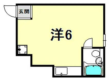 プラネットハイツ大開(ワンルーム/1階)の間取り写真