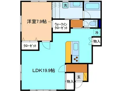 リーゾ・フォンテ(1LDK/1階)の間取り写真