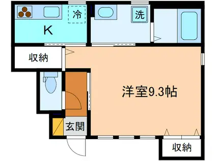 セシボン33(1K/1階)の間取り写真