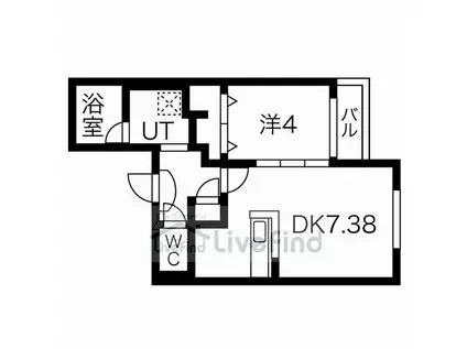 ラ・シュエット SUMIKAWA(1LDK/2階)の間取り写真