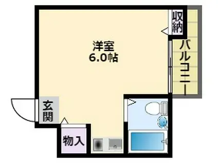 グローバル阪神西宮(ワンルーム/4階)の間取り写真