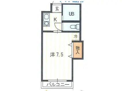 AXIA-SHIDO I(1K/4階)の間取り写真