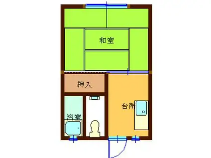 コーポまきみつ(1K/2階)の間取り写真
