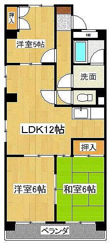 グリーンハイツ多治見(3LDK/4階)の間取り写真