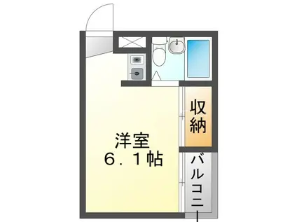 ビッグバーンズマンション栄町 グループホーム可(ワンルーム/4階)の間取り写真