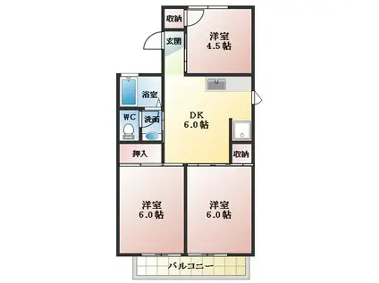 エスポワールT(3DK/2階)の間取り写真