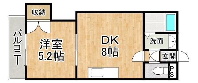 ハイグレースA(1DK/3階)の間取り写真