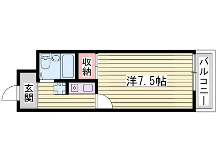 ロイヤルヒルズ北平野(1K/4階)の間取り写真