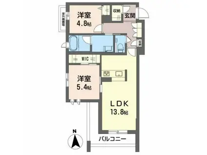 シャーメゾン クレスト(2LDK/3階)の間取り写真
